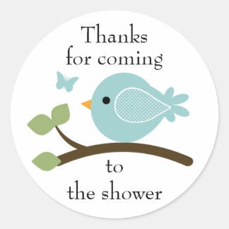  blauwe vogel ronde sticker