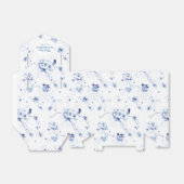 Blauwe Vogel Roos Chinoiserie Bloemig Bedankdoosjes (Uitgevouwen)