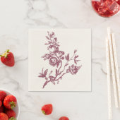 Blauwe Vogel Roze Dank u Bloemen Hart Servetten (Insitu)