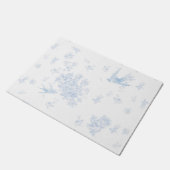Blauwe Vogel & Rozen Doormat Deurmat (Schuin)