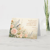 Blauwe Vogel & Rozen Psalm 91:4 Kaart (Voorkant)