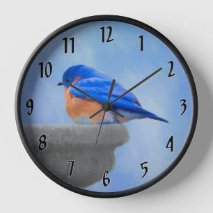 Blauwe Vogel Schilderij - Originele Vogel Kunst