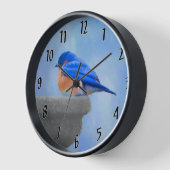 Blauwe Vogel Schilderij - Originele Vogel Kunst (Hoek)