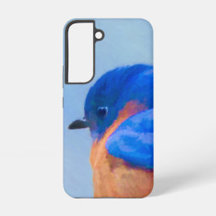 Blauwe Vogel Schilderij - Originele Vogel Kunst Samsung Galaxy Hoesje