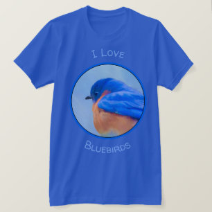 Blauwe Vogel Schilderij - Originele Vogel Kunst T-shirt