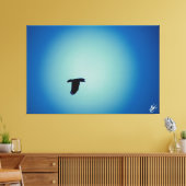 Blauwe vogel serie #7 canvas afdruk (Insitu (Woonkamer))