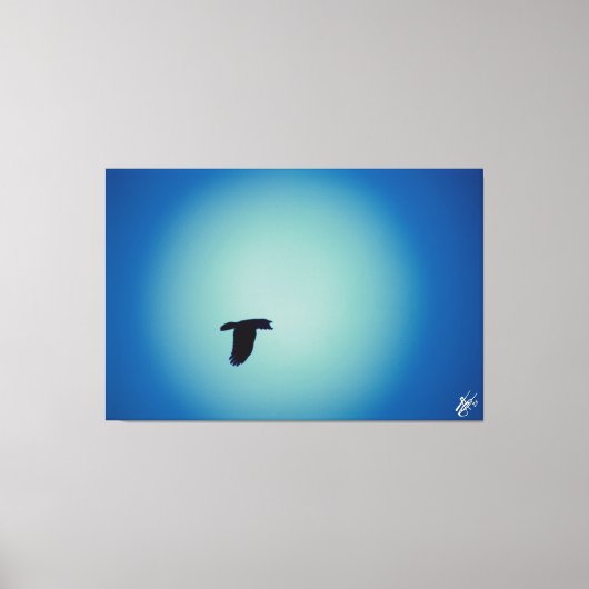 Blauwe vogel serie #7 canvas afdruk (Voorkant)