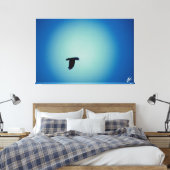 Blauwe vogel serie #7 canvas afdruk (Insitu (Slaapkamer))