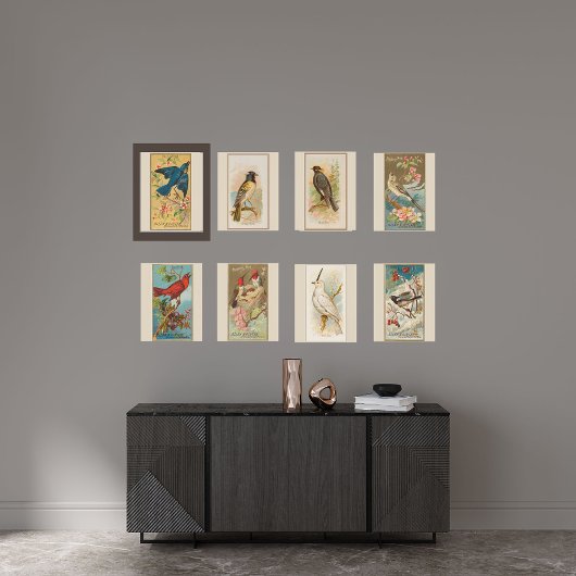 Blauwe Vogel, Set van 8 (2 van 8) Vogelgalerij Muu Poster