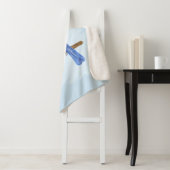 Blauwe vogel sherpa deken (In situ)