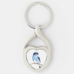 Blauwe vogel sleutelhanger