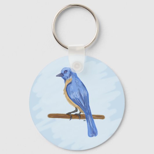 Blauwe vogel sleutelhanger (Voorkant)