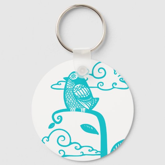 Blauwe vogel sleutelhanger (Voorkant)