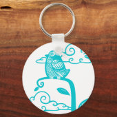 Blauwe vogel sleutelhanger (Voorkant)