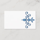 Blauwe vogel stijlvolle scroll kunst en blauwe ran visitekaartje (Voorkant)