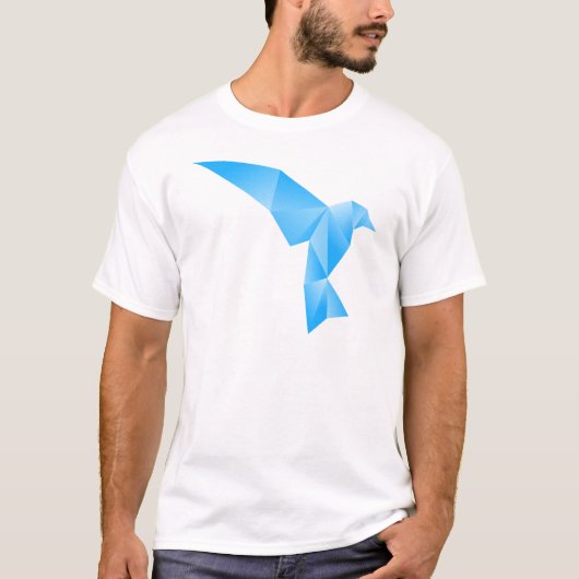 blauwe vogel t-shirt (Voorkant)