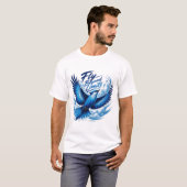 blauwe vogel t-shirt (Voorkant volledig)
