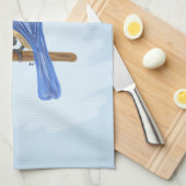 Blauwe vogel theedoek (Quarter Fold)