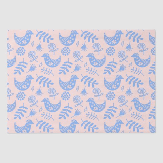 Blauwe vogel tissuepapier (Voorkant)