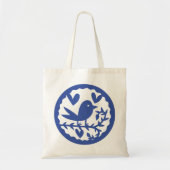 Blauwe vogel tote bag (Voorkant)