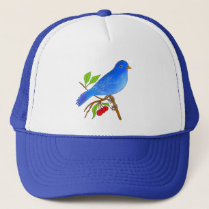 Blauwe vogel trucker pet