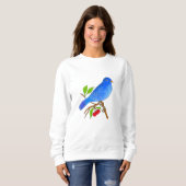 Blauwe vogel trui (Voorkant volledig)