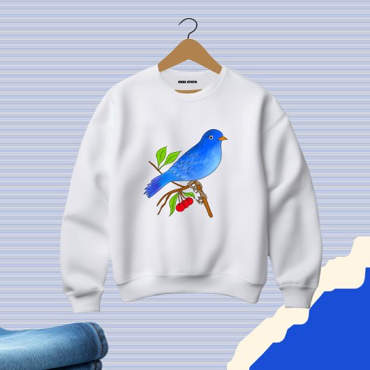 Blauwe vogel trui