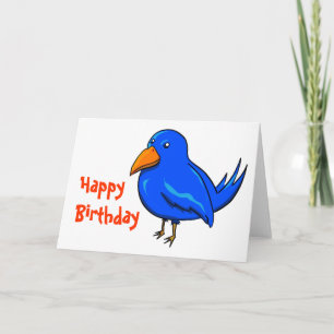 Blauwe vogel van geluk kaart