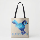 Blauwe vogel van geluk kruisstieke stippen neiging tote bag (Voorkant)