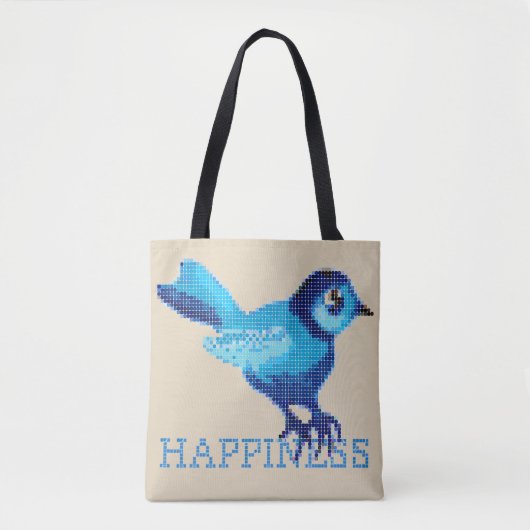Blauwe vogel van geluk kruisstieke stippen neiging tote bag (Voorkant)