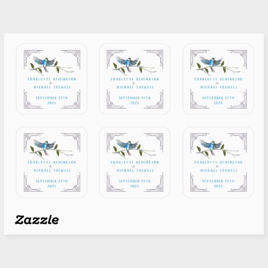 Blauwe vogel van geluk Sticker (Vel)