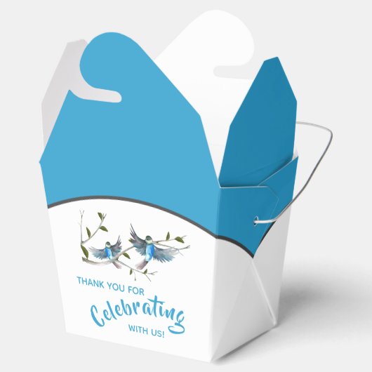 Blauwe Vogel van Geluk Weggooi Favoriet Doos Bedankdoosjes (Geopend)