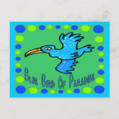 Blauwe vogel van het paradijs 3 briefkaart (Voorkant)