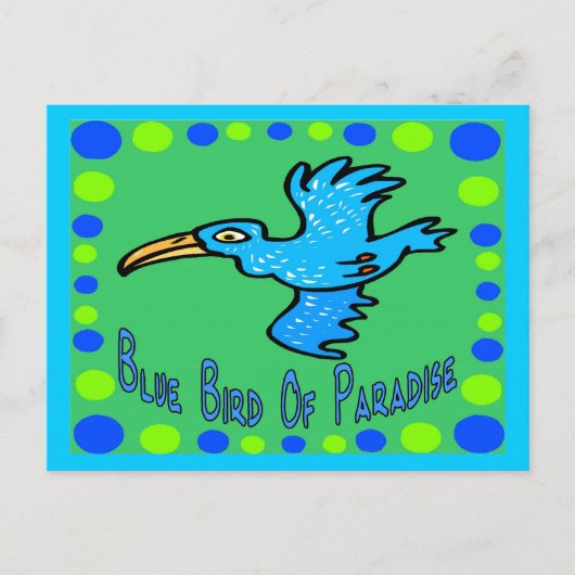 Blauwe vogel van het paradijs 3 briefkaart (Voorkant)
