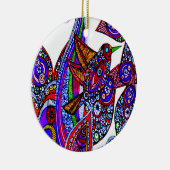 Blauwe vogel van het witte Ornament van het Paradi (Rechts)