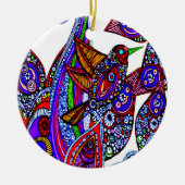 Blauwe vogel van het witte Ornament van het Paradi (Voorkant)