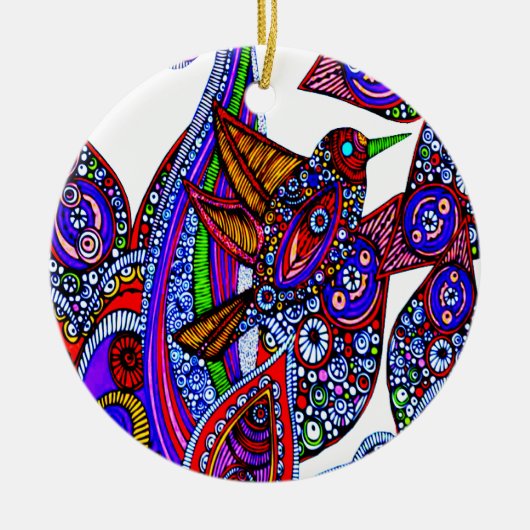 Blauwe vogel van het witte Ornament van het Paradi (Voorkant)