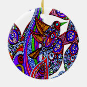 Blauwe vogel van het witte Ornament van het Paradi (Achterkant)