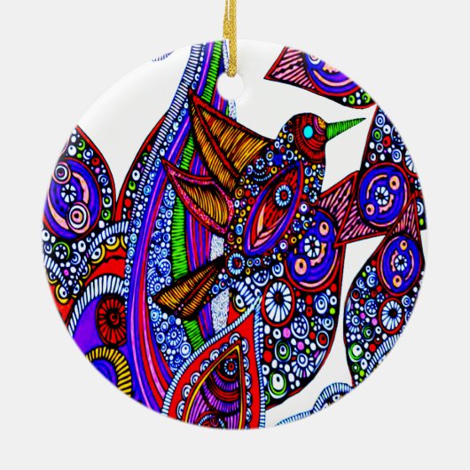 Blauwe vogel van het witte Ornament van het Paradi (Achterkant)