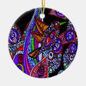 Blauwe vogel van het zwarte Ornament van Paradise (Voorkant)