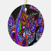 Blauwe vogel van het zwarte Ornament van Paradise (Links)