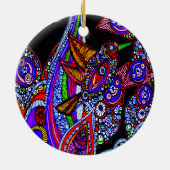 Blauwe vogel van het zwarte Ornament van Paradise (Achterkant)