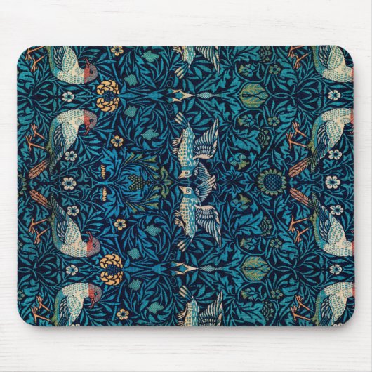 blauwe vogel van William Morris Muismat (Voorkant)