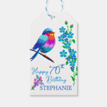 Blauwe vogel Vergeet mij niet Bloemen 70ste Verjaa