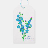 Blauwe vogel Vergeet mij niet Bloemen 70ste Verjaa Cadeaulabel (Achterkant)