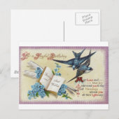 Blauwe Vogel Verjaardag Briefkaart (Voorkant / Achterkant)