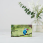 Blauwe vogel visitekaartje (Staand voorkant)