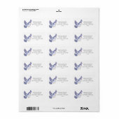 Blauwe Vogel Vliegende Adreslabels Etiket (Full Sheet)