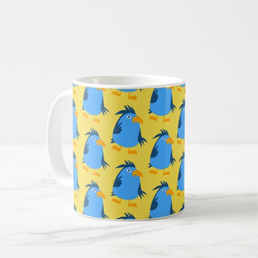 Blauwe vogel voor kinderen koffiemok (Voorkant links)