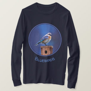 Blauwe Vogel (Vrouwelijk) Schilderij - Originele V T-shirt